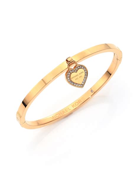 michael kors bracelet heart gold|michael kors silver bangle bracelet.